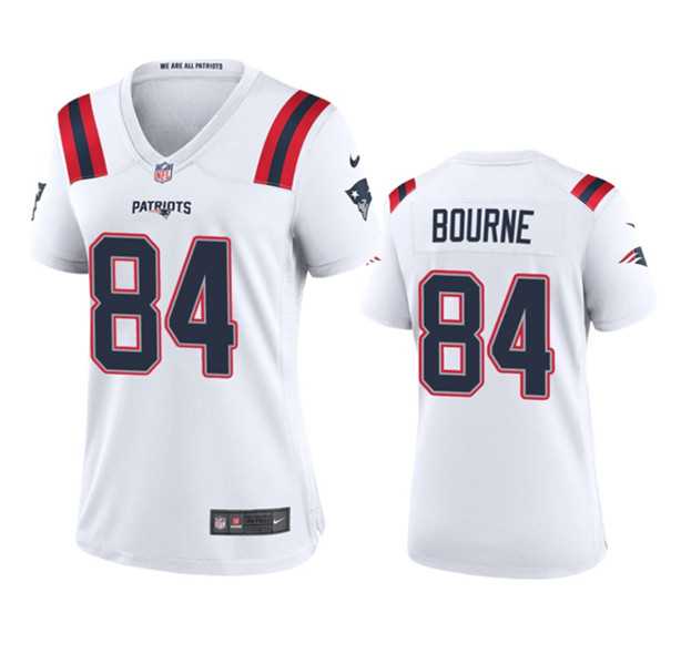 Women%27s New England Patriots #84 Kendrick Bourne White Stitched Jersey Dzhi